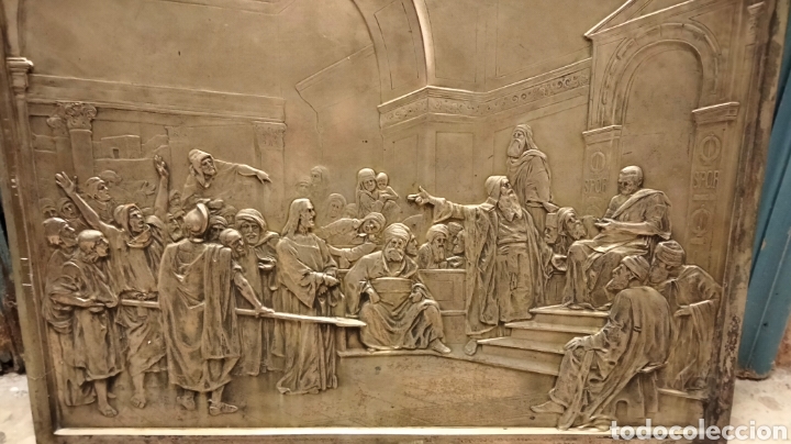 Antig&uuml;edades: ANTIGUA PLANCHA EN BRONCE PLATEADA - Foto 1