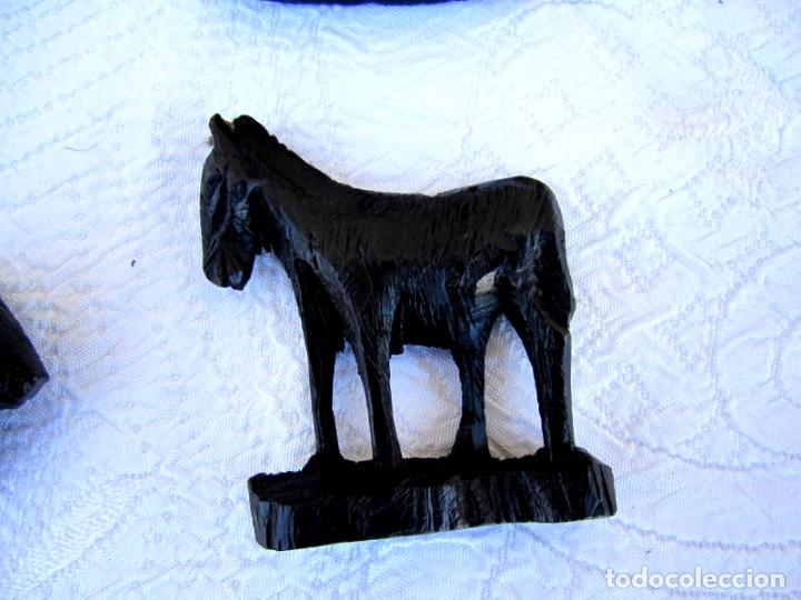 Antig&uuml;edades: lote de cuatro animales en madera de ebano - Foto 5