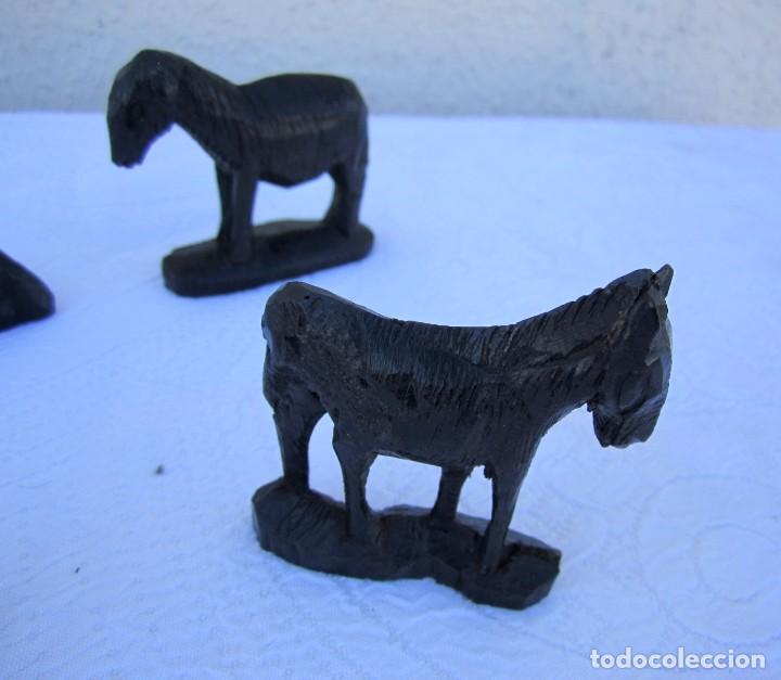Antig&uuml;edades: lote de cuatro animales en madera de ebano - Foto 8