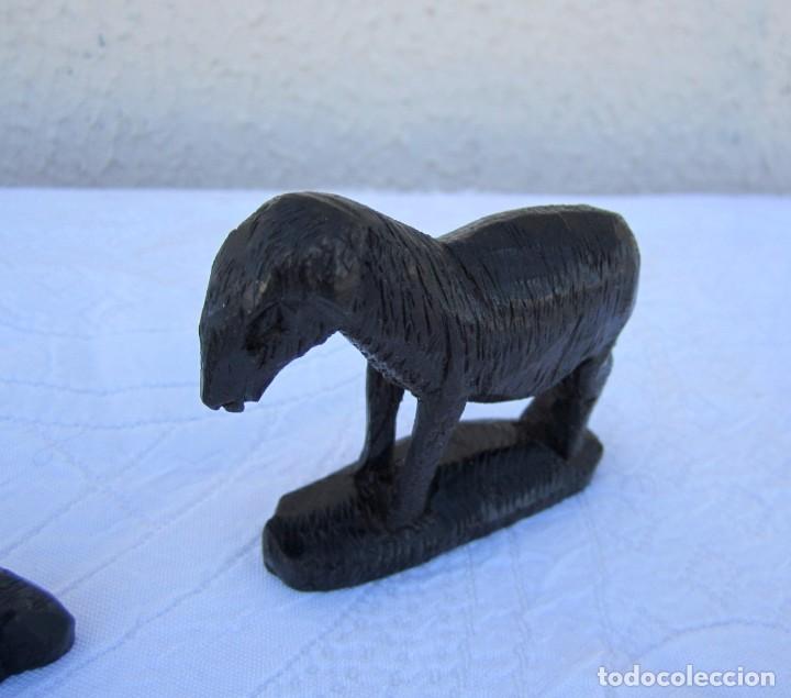 Antig&uuml;edades: lote de cuatro animales en madera de ebano - Foto 9
