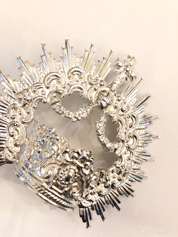 Antig&uuml;edades: Corona Virgen plateada, 5 cm di&aacute;metro - Foto 5