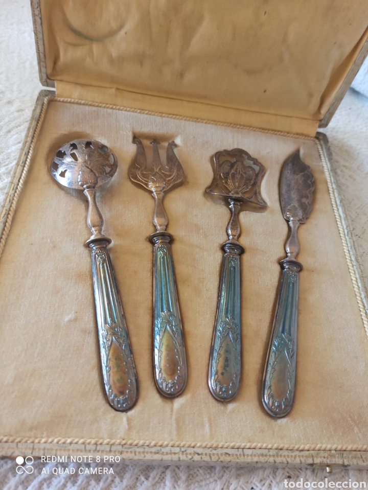 Antig&uuml;edades: Juego de cubiertos para postres - Foto 3