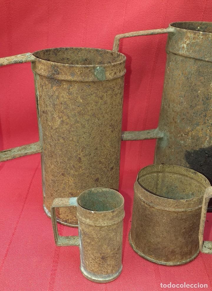 Antig&uuml;edades: JUEGO DE MEDIDAS DE LATA - Foto 8