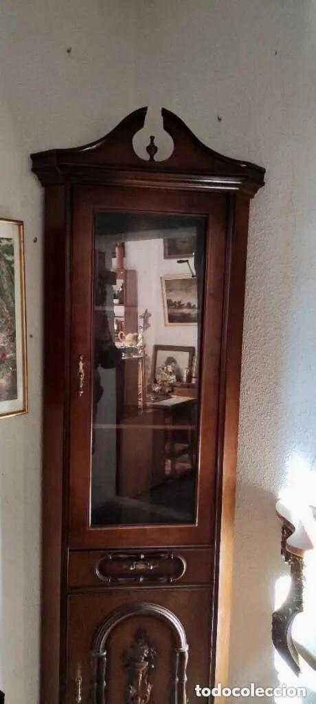 Antig&uuml;edades: MUEBLE VITRINA RINCONERA DE PI&Eacute; - Foto 3