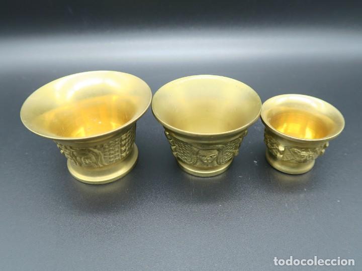 Antig&uuml;edades: ALMIDEZ DE BRONCE - LATON SIN MANO 3 PIEZAS - Foto 4