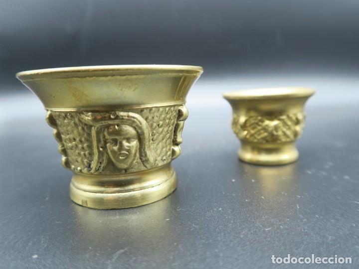 Antig&uuml;edades: ALMIDEZ DE BRONCE - LATON SIN MANO 2 PIEZAS - Foto 2