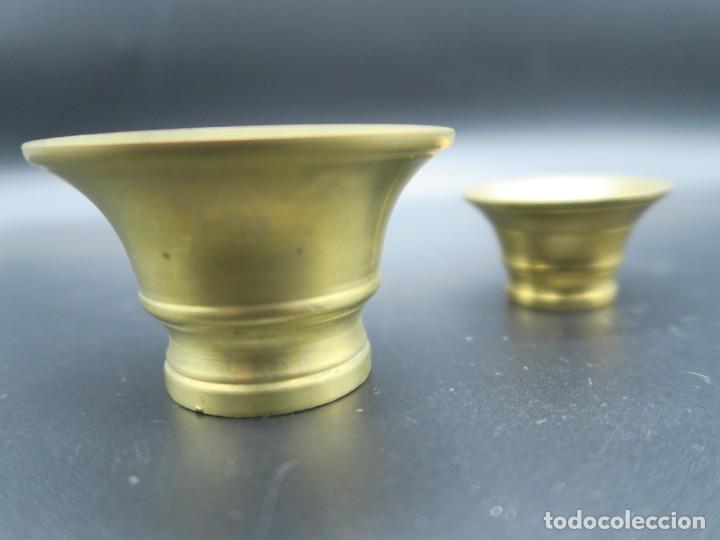 Antig&uuml;edades: ALMIDEZ DE BRONCE - LATON SIN MANO 2 PIEZAS - Foto 2