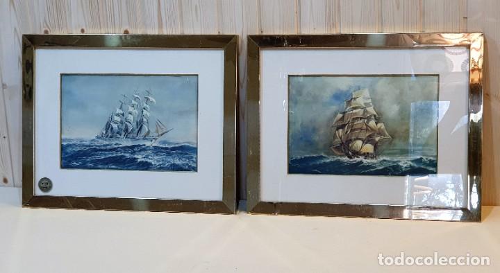 Antig&uuml;edades: -PAREJA DE CUADROS BARCOS - Foto 1