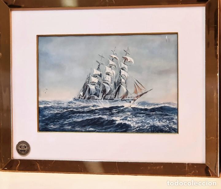 Antig&uuml;edades: -PAREJA DE CUADROS BARCOS - Foto 2