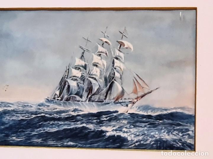 Antig&uuml;edades: -PAREJA DE CUADROS BARCOS - Foto 4