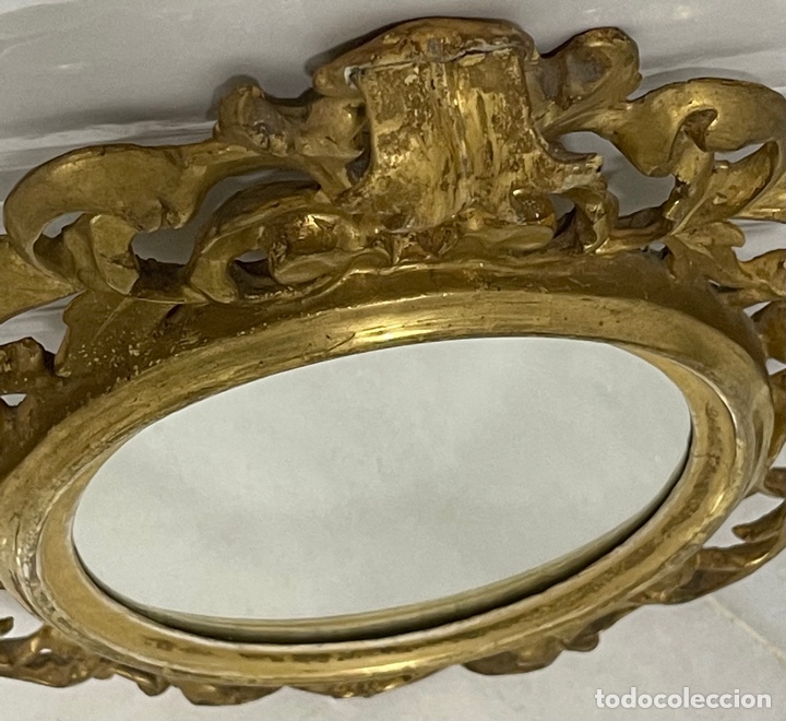 Antig&uuml;edades: ANTIGUO ESPEJO CORNUCOPIA A LA HOJA DE ORO XIX - Foto 17