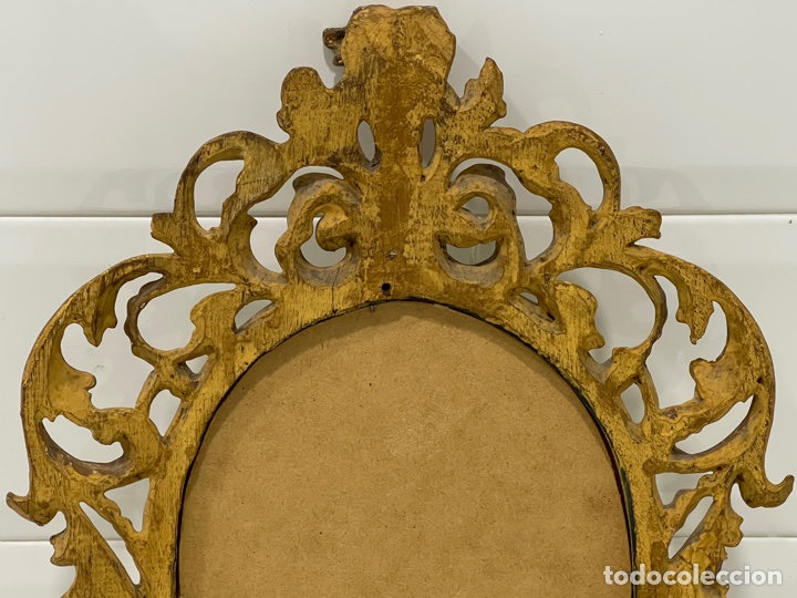 Antig&uuml;edades: ANTIGUO ESPEJO CORNUCOPIA A LA HOJA DE ORO XIX - Foto 25