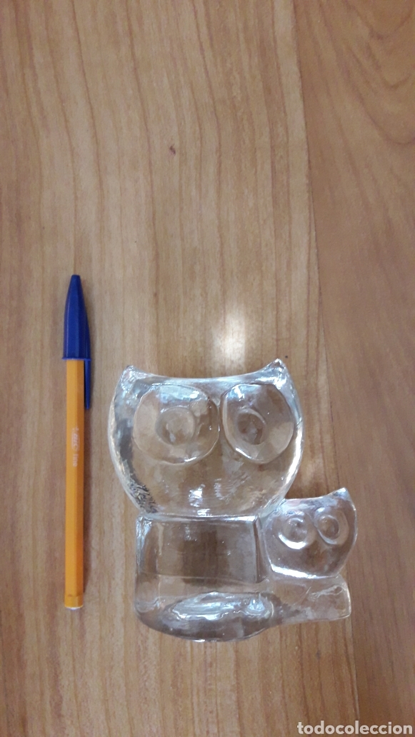 Antig&uuml;edades: FIGURA DE CRISTAL CON FORMA DE BUHOS - Foto 1
