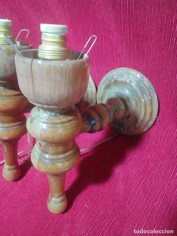 Antig&uuml;edades: pareja de apliques de madera - Foto 2