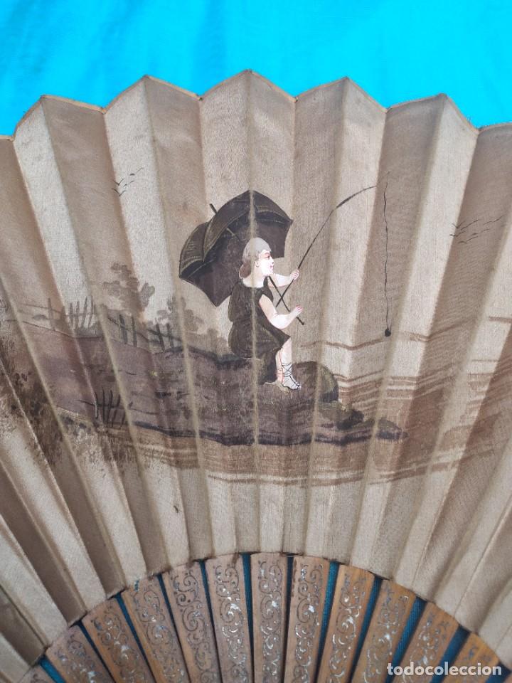Antig&uuml;edades: Abanico antiguo de seda - Foto 2