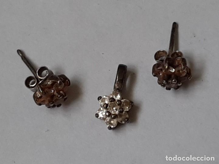 Antig&uuml;edades: Pendiente y gargantilla de plata - Foto 2