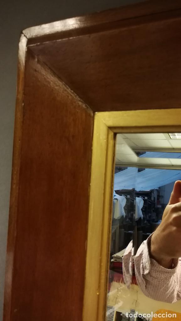 Antig&uuml;edades: ESPEJO CON MARCO DE MADERA DE CAOBA ANTIGUO - Foto 3