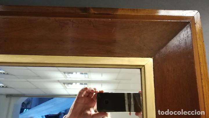 Antig&uuml;edades: ESPEJO CON MARCO DE MADERA DE CAOBA ANTIGUO - Foto 4