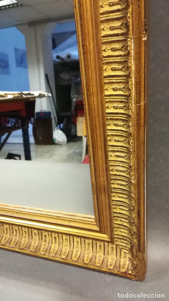 Antig&uuml;edades: ESPEJO CON MARCO DE MADERA DORADO RESTAURADO - Foto 8