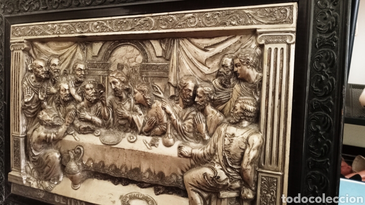 Antig&uuml;edades: Cuadro &uacute;ltima cena en relieve. - Foto 3