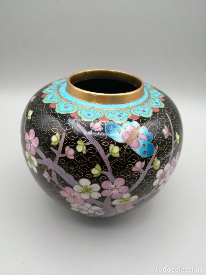 Antig&uuml;edades: Jarr&oacute;n tibor bronce cloisonne. China - Foto 2