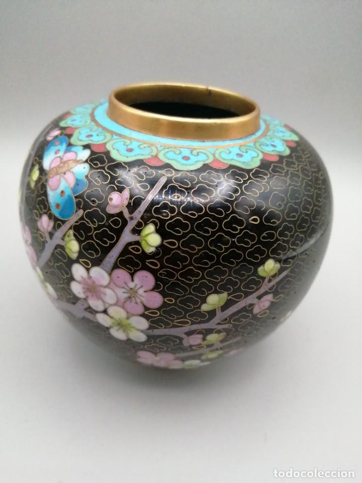 Antig&uuml;edades: Jarr&oacute;n tibor bronce cloisonne. China - Foto 3