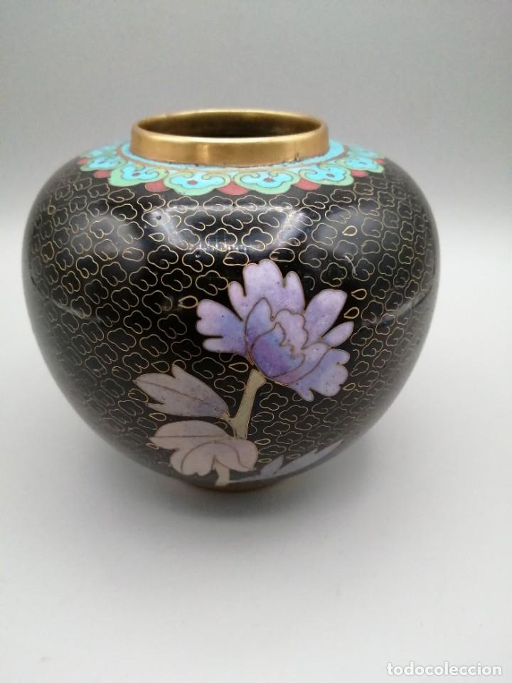 Antig&uuml;edades: Jarr&oacute;n tibor bronce cloisonne. China - Foto 4