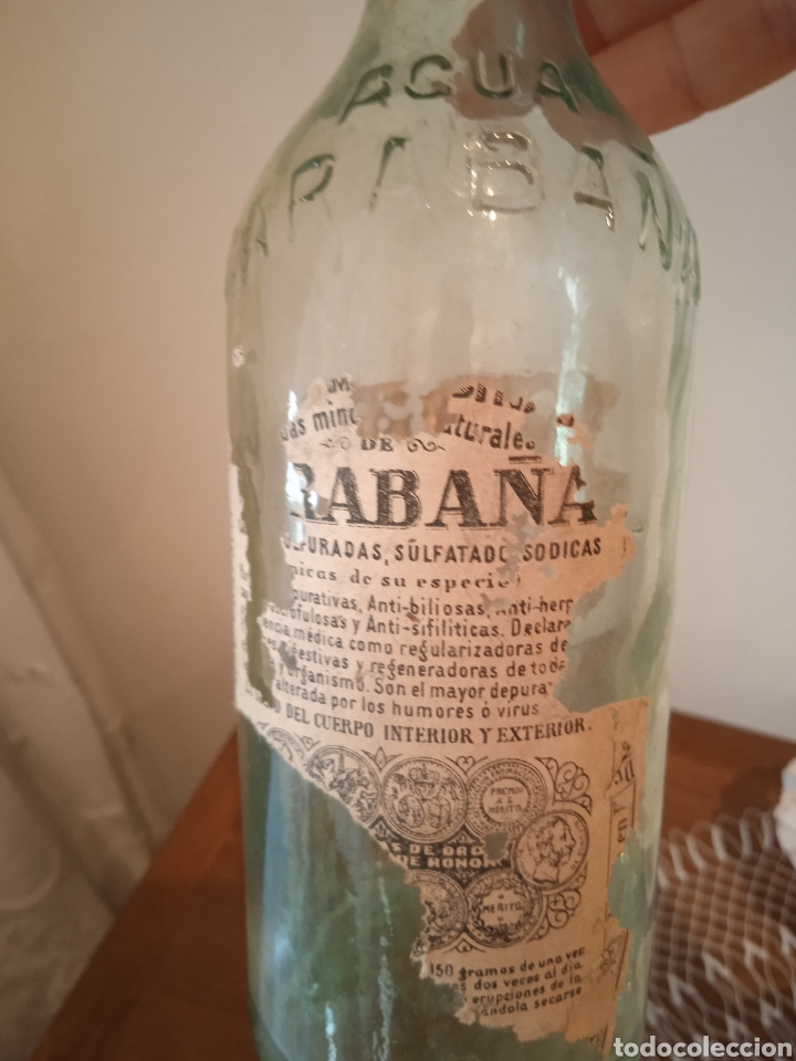Antig&uuml;edades: Antigua botella agua de Cristal - Foto 3
