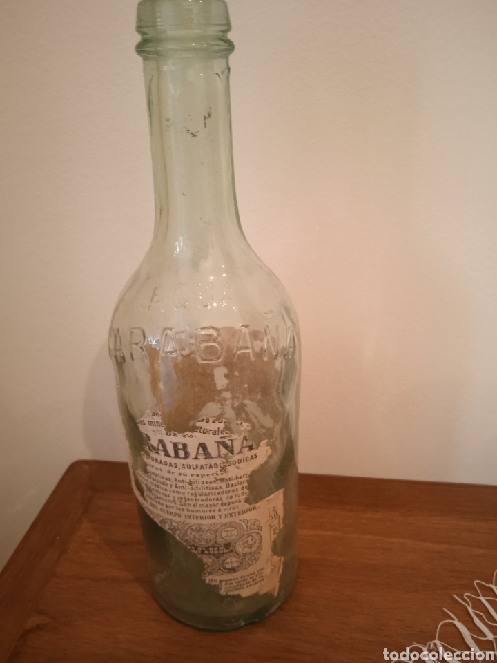 Antig&uuml;edades: Antigua botella agua de Cristal - Foto 1