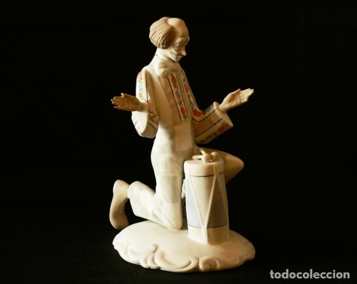 Oggetti Antichi: FIGURA DE PAYASO CON TAMBOR PORCELANA