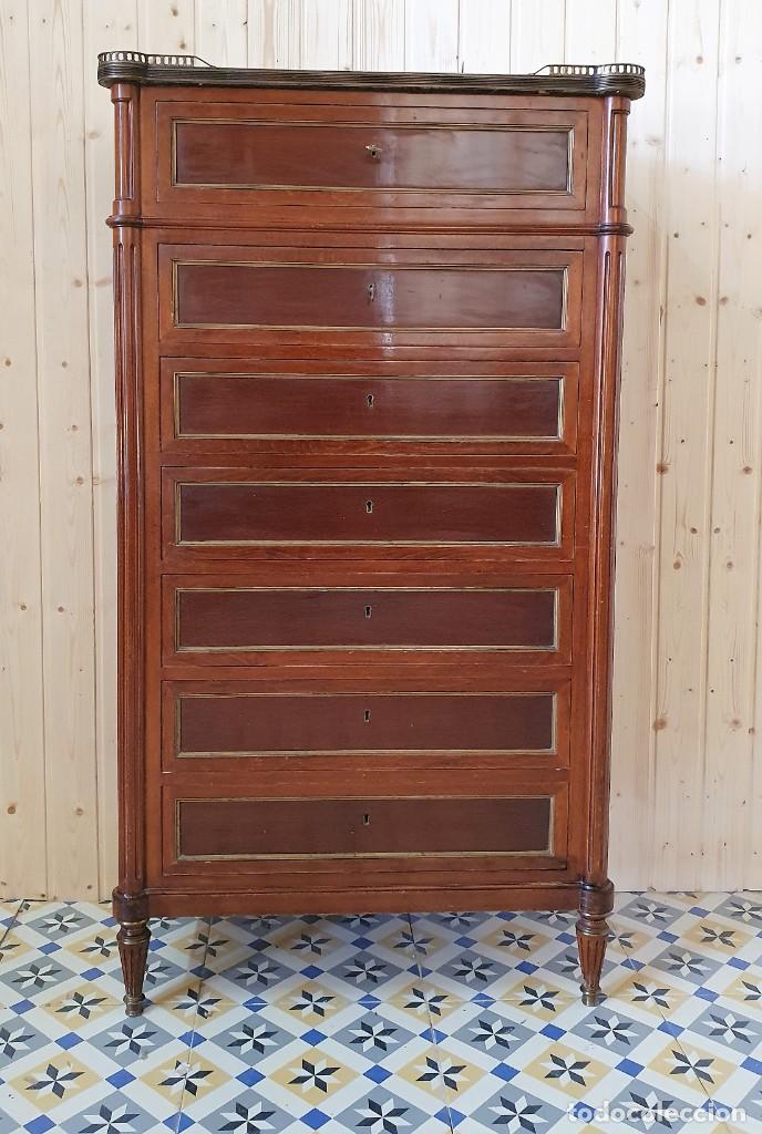 Antig&uuml;edades: SINFONIER EN MADERA Y MARMOL- - Foto 1