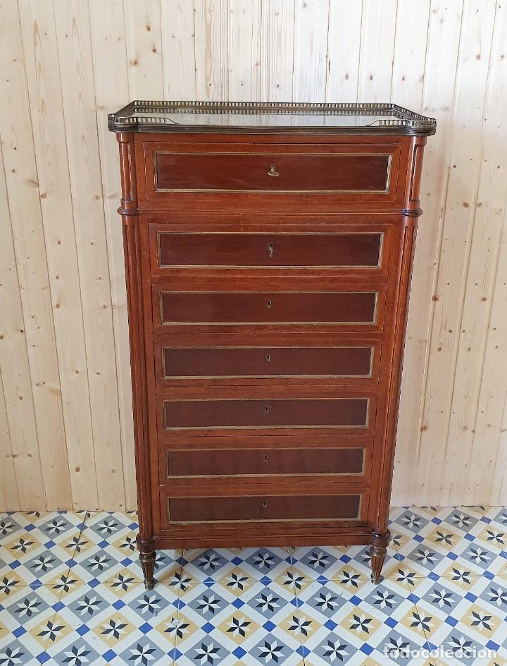 Antig&uuml;edades: SINFONIER EN MADERA Y MARMOL- - Foto 2