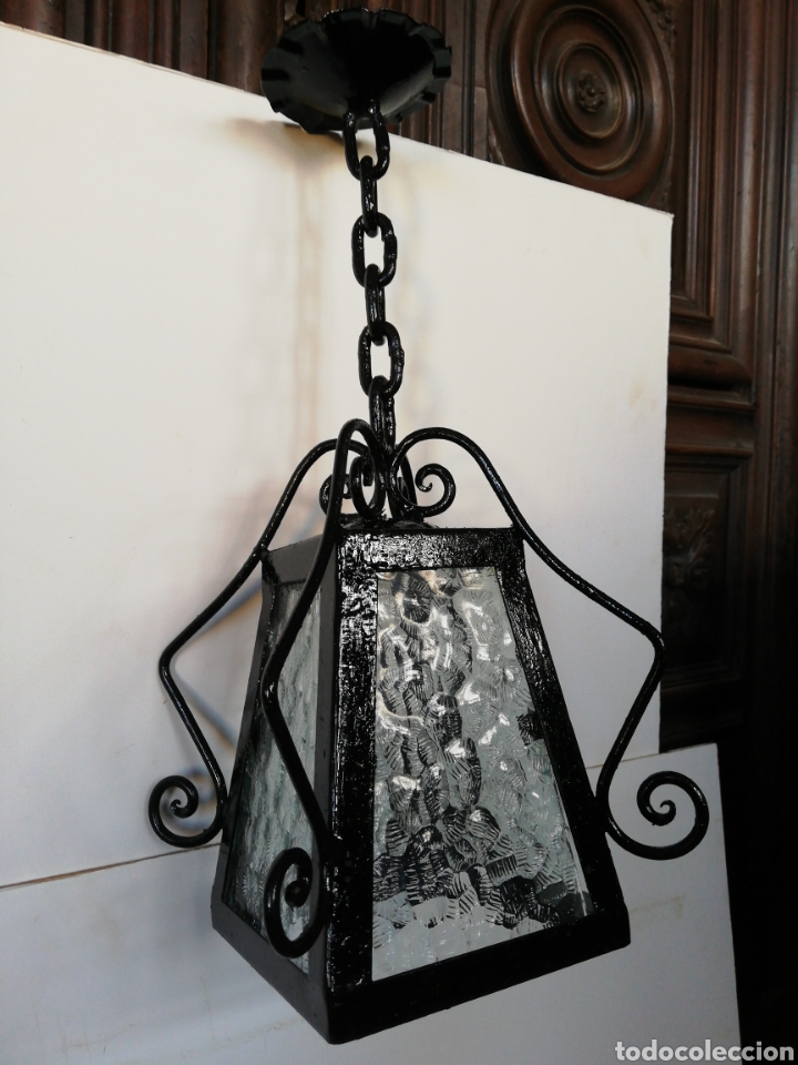 Antig&uuml;edades: Farol antiguo pintado en negro - Foto 2