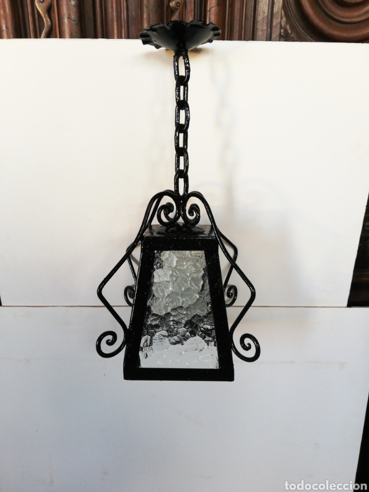 Antig&uuml;edades: Farol antiguo pintado en negro - Foto 1