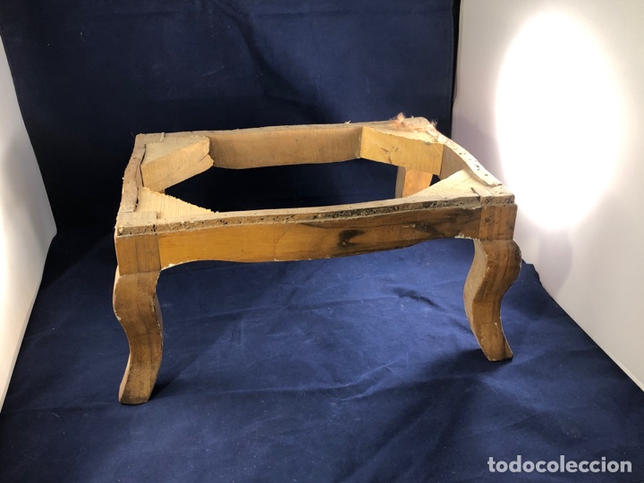 Antiques: Antiguo reposa o taburete pies madera