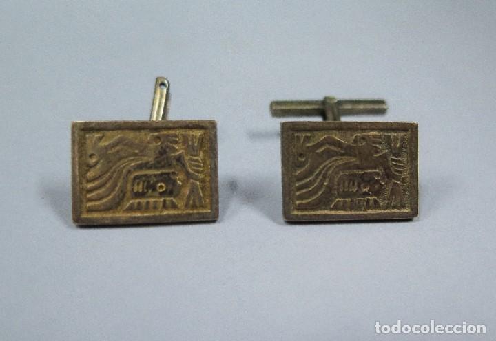 Antig&uuml;edades: GEMELOS DE METAL DORADO - Foto 1
