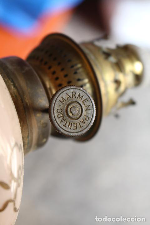Antig&uuml;edades: antiguo quinqu&eacute; marmen lampara de opalina - Foto 2