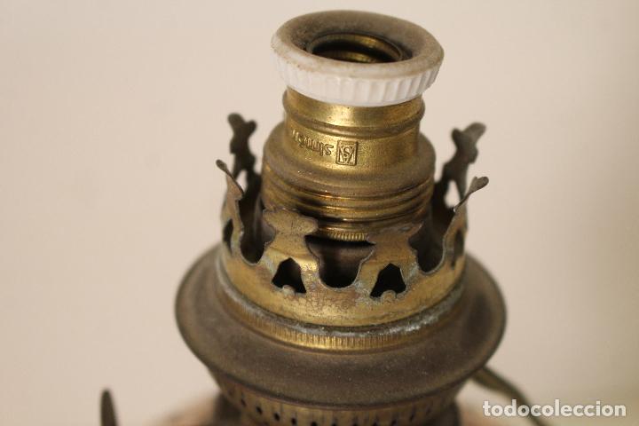 Antig&uuml;edades: antiguo quinqu&eacute; marmen lampara de opalina - Foto 6