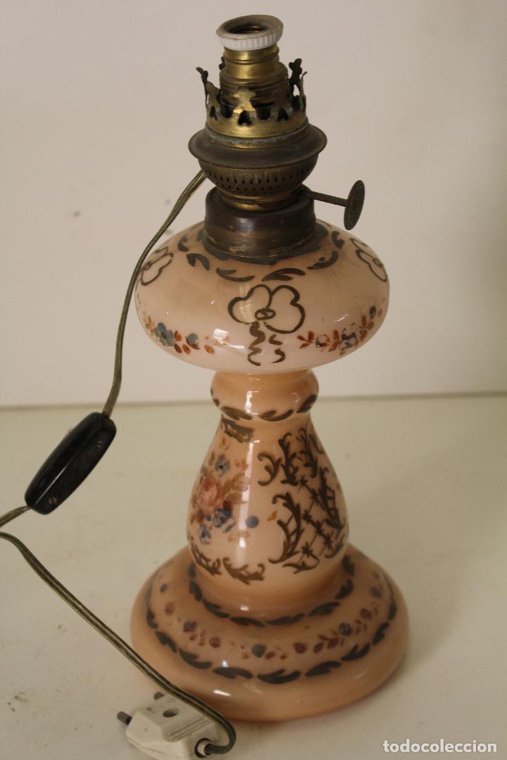 Antig&uuml;edades: antiguo quinqu&eacute; marmen lampara de opalina - Foto 1