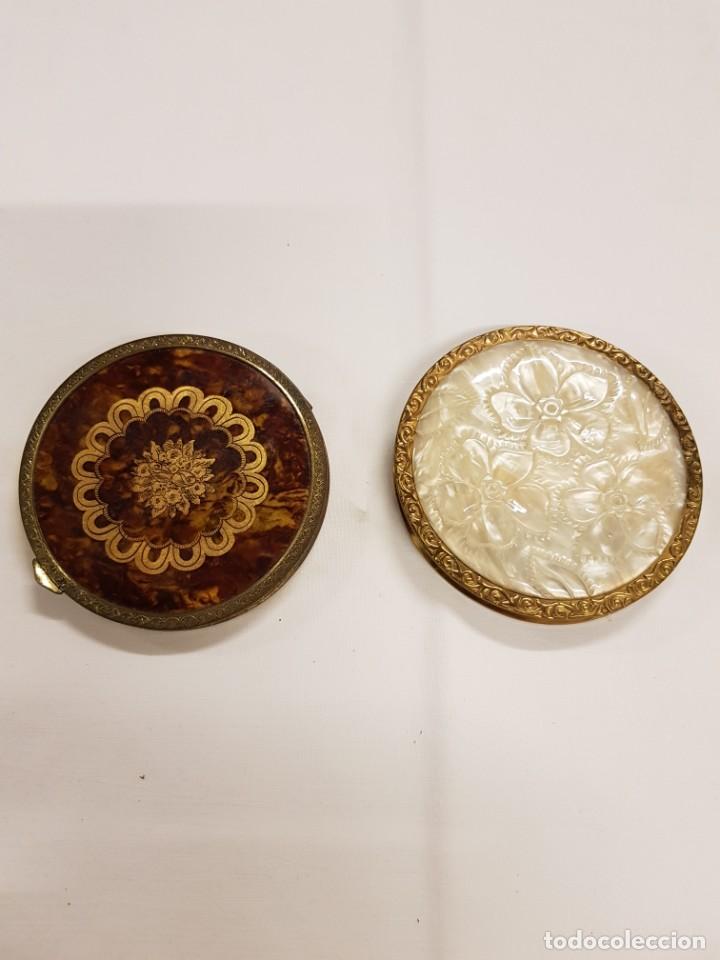 Antig&uuml;edades: POLVERAS VINTAGE EN NACAR Y MADERA - Foto 1