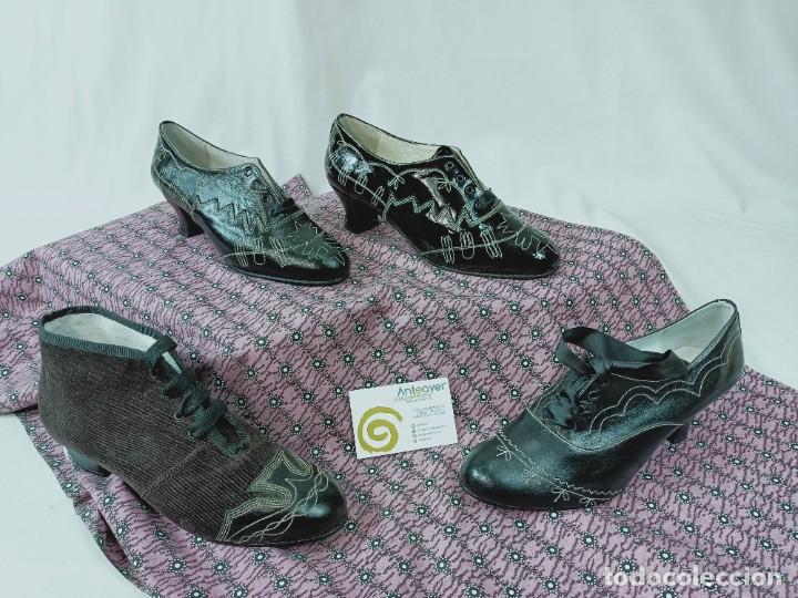 Antig&uuml;edades: ZAPATOS DE PIEL CON PESPUNTES - Foto 2