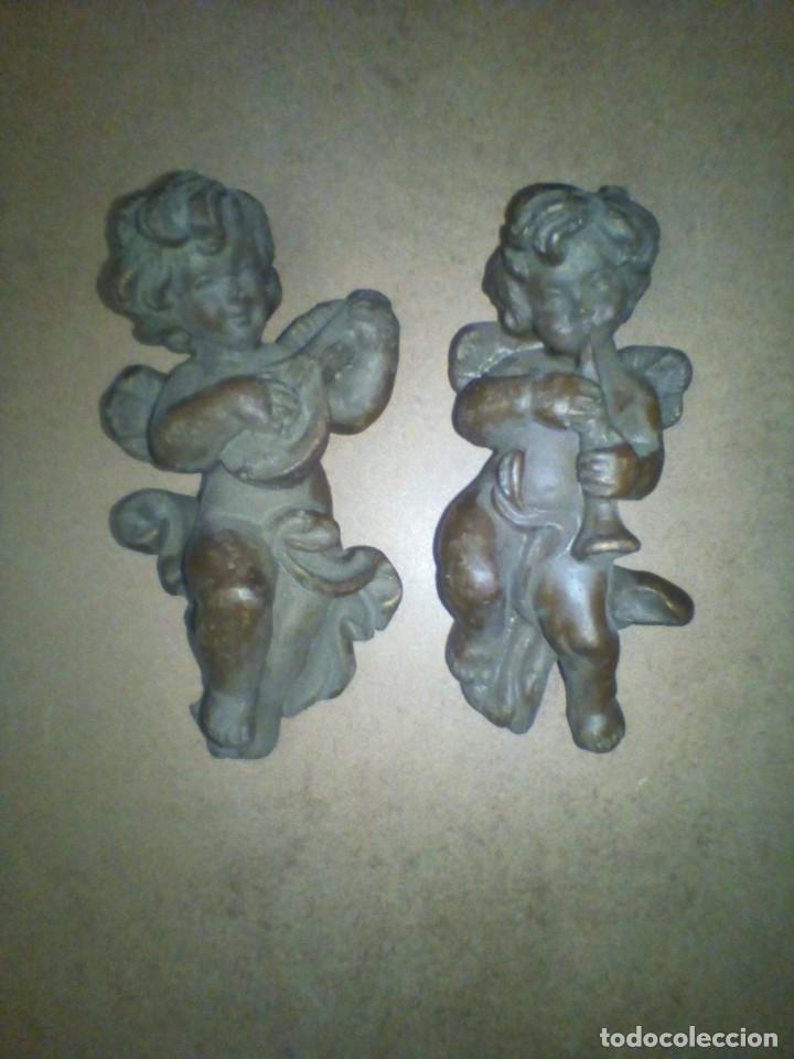 Antig&uuml;edades: Pareja de Querubines hechos de Marmolina. (P - Foto 1