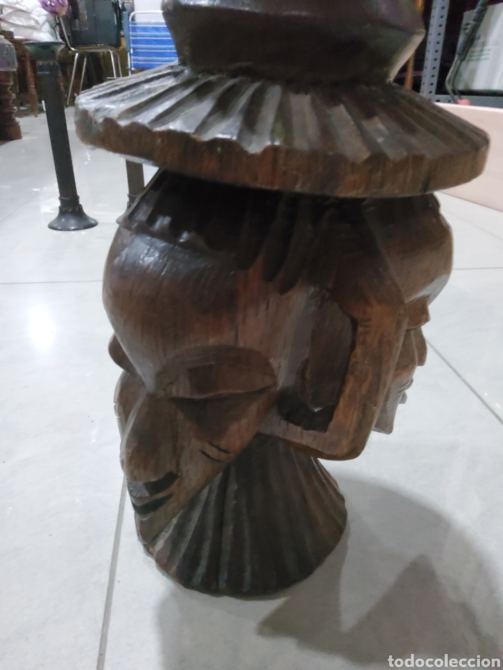 Antig&uuml;edades: Candelabro macizo madera - Foto 2