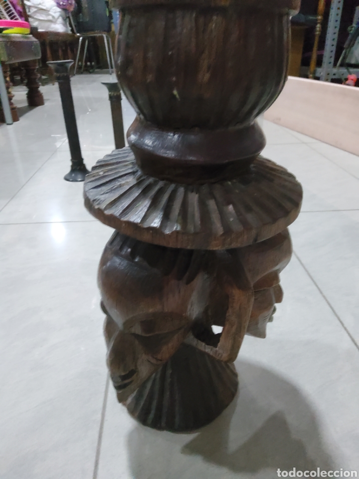 Antig&uuml;edades: Candelabro macizo madera - Foto 1