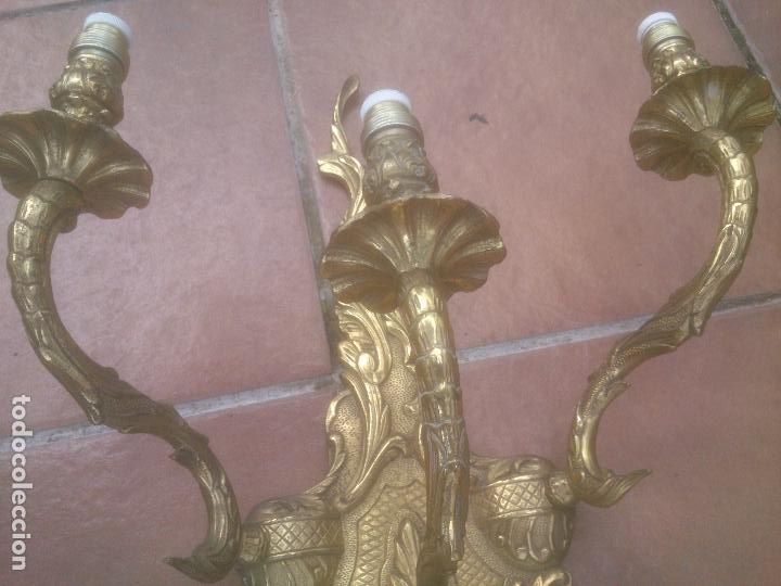 Antig&uuml;edades: GRAN ANTIGUO APLIQUE DE PARED EN BRONCE - Foto 4