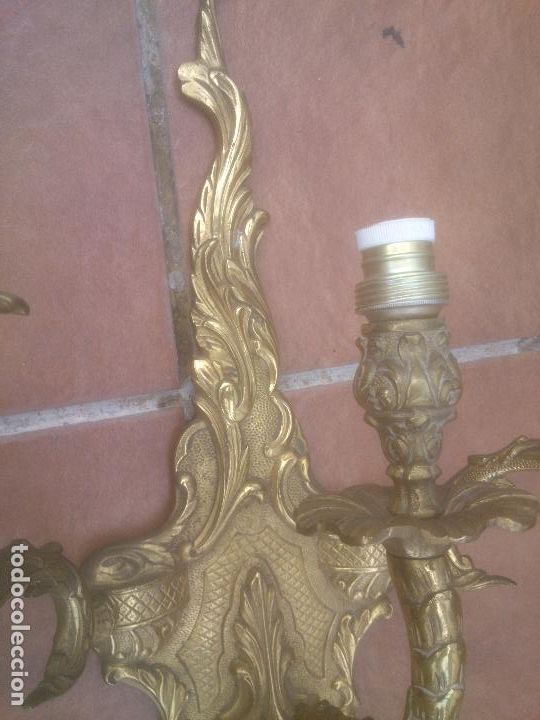 Antig&uuml;edades: GRAN ANTIGUO APLIQUE DE PARED EN BRONCE - Foto 5