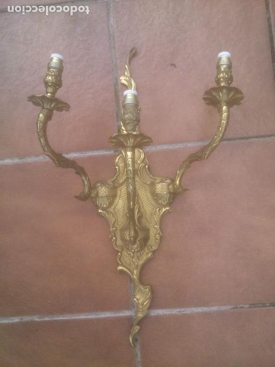 Antig&uuml;edades: GRAN ANTIGUO APLIQUE DE PARED EN BRONCE - Foto 1