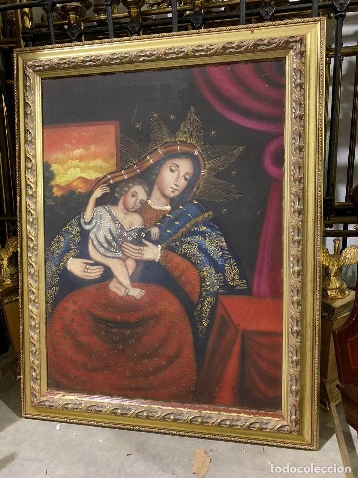 Antiques: Bonita pintura cusque&ntilde;a colonial de virgen
