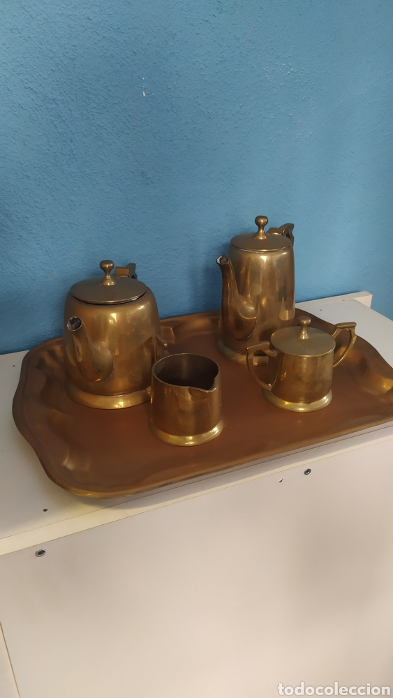 Antig&uuml;edades: Juego de t&eacute; Antiguo en bronce - Foto 2