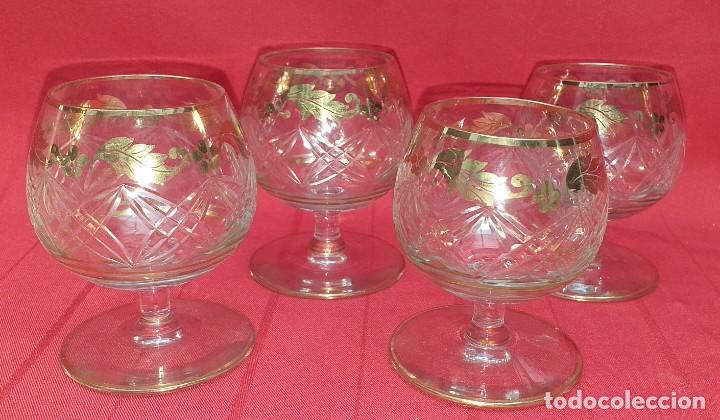Antig&uuml;edades: 4 COPAS DE CRISTAL TALLADO - Foto 2
